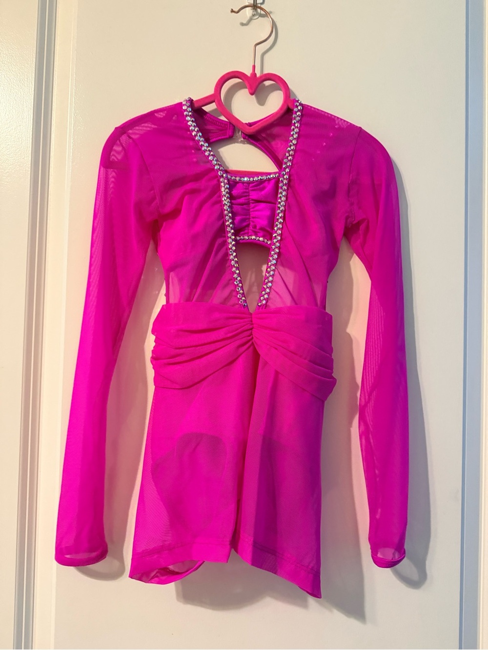 Girls Hot Pink Semi Custom Jazz Costume